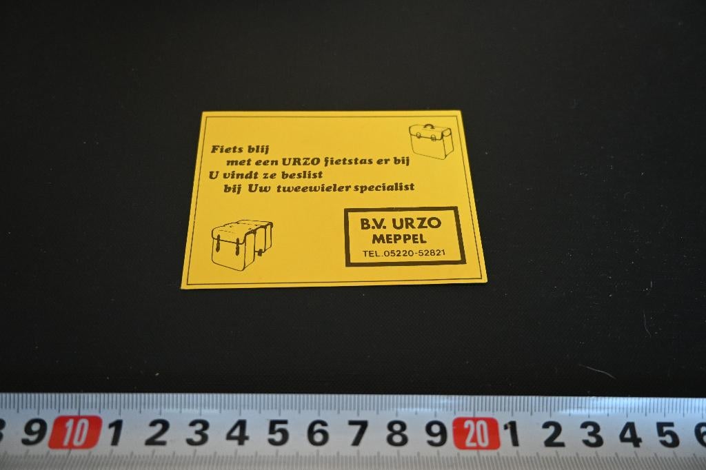 sticker Meppel BV URZO Fiets blij met een URZO Fietstas, Ophalen, Zo goed als nieuw, Sticker