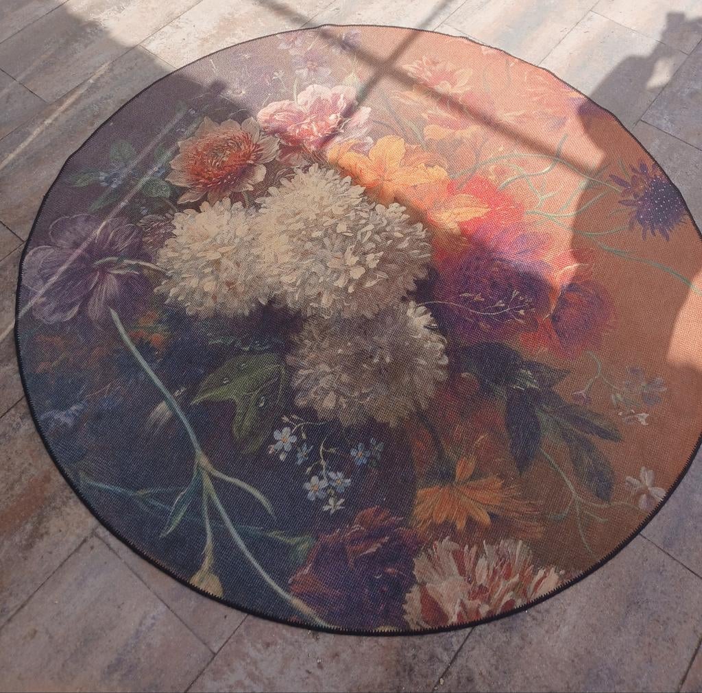bloemen vloerkleed (Gebruikt), Huis en Inrichting, Stoffering | Tapijten en Kleden, Ophalen, Gebruikt, 200 cm of meer, 200 cm of meer