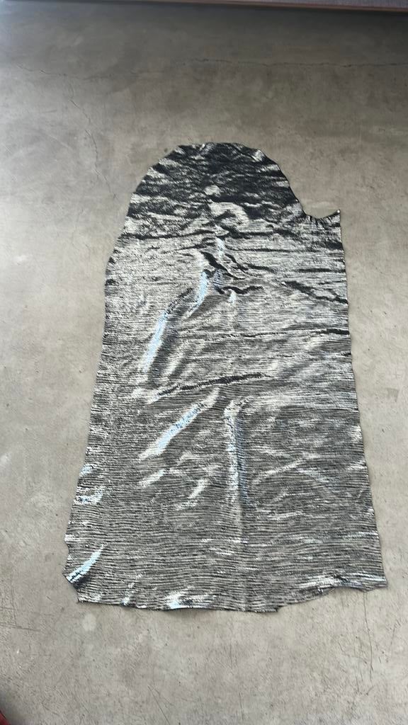 60 x 120 zwarte suède lap met zilver, 120 cm of meer, Zwart, Leer of Kunstleer, Ophalen of Verzenden