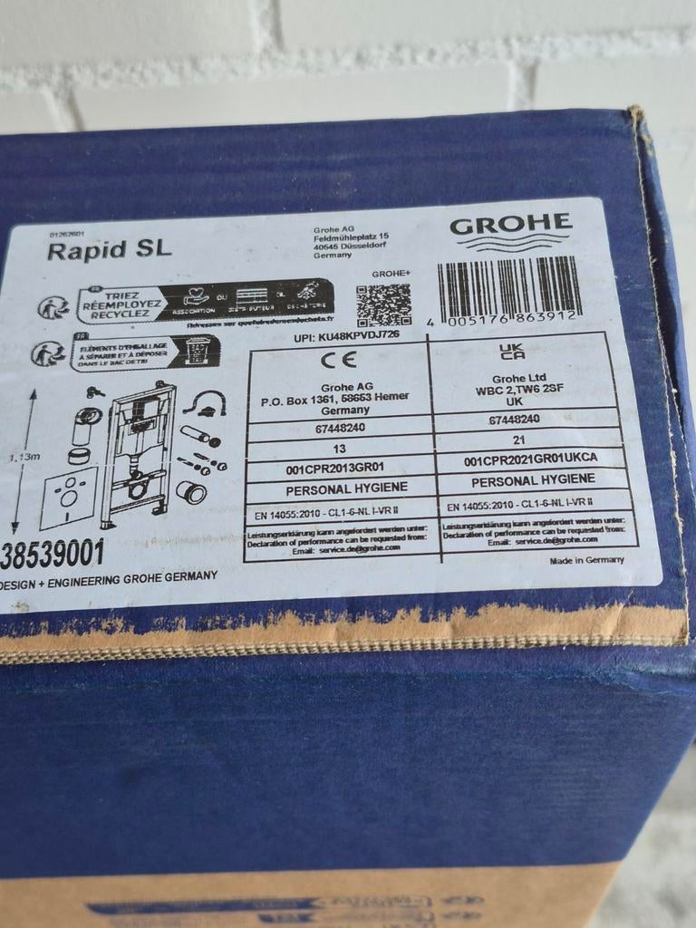 Grohe Rapid SL Inbouwreservoir voor wandcloset, Doe-het-zelf en Verbouw, Sanitair, Ophalen, Nieuw, Toilet