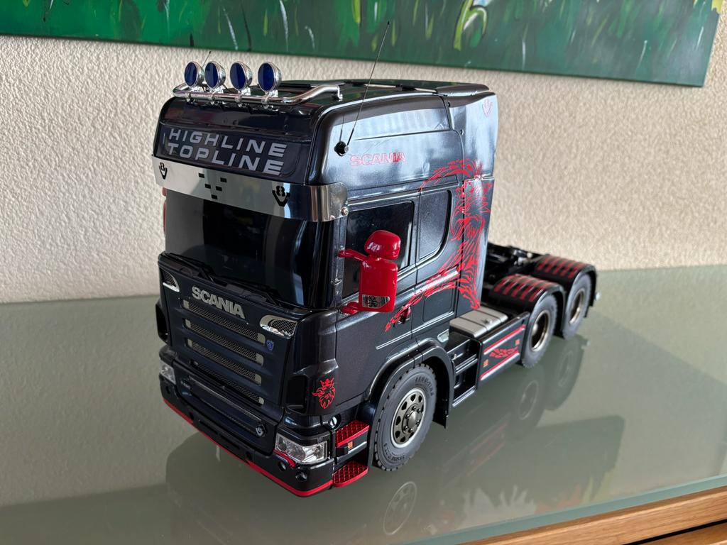 Tamiya 1/14 Scania met G.T.Power Licht/Geluidset RTR, Elektro, Schaal 1:14, Ophalen of Verzenden, Auto onroad