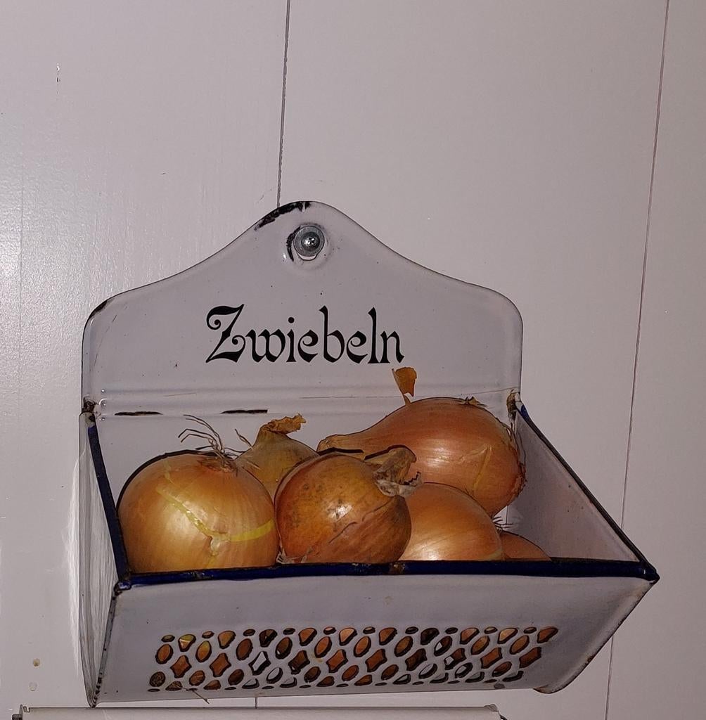 Antiek emaille uien bakje, Zwiebeln., Ophalen