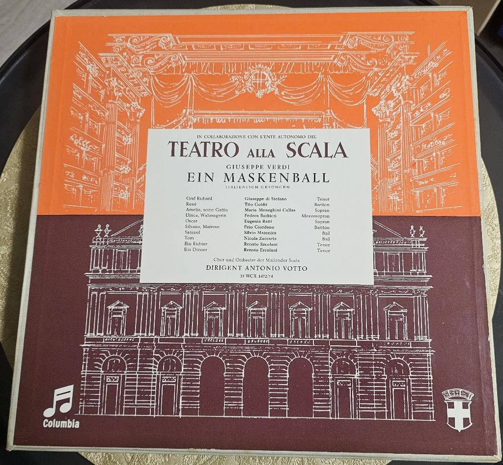 Maria Callas – Verdi Ein Maskenball 3LP Box Columbia, Gebruikt, Opera of Operette, Ophalen of Verzenden, Romantiek