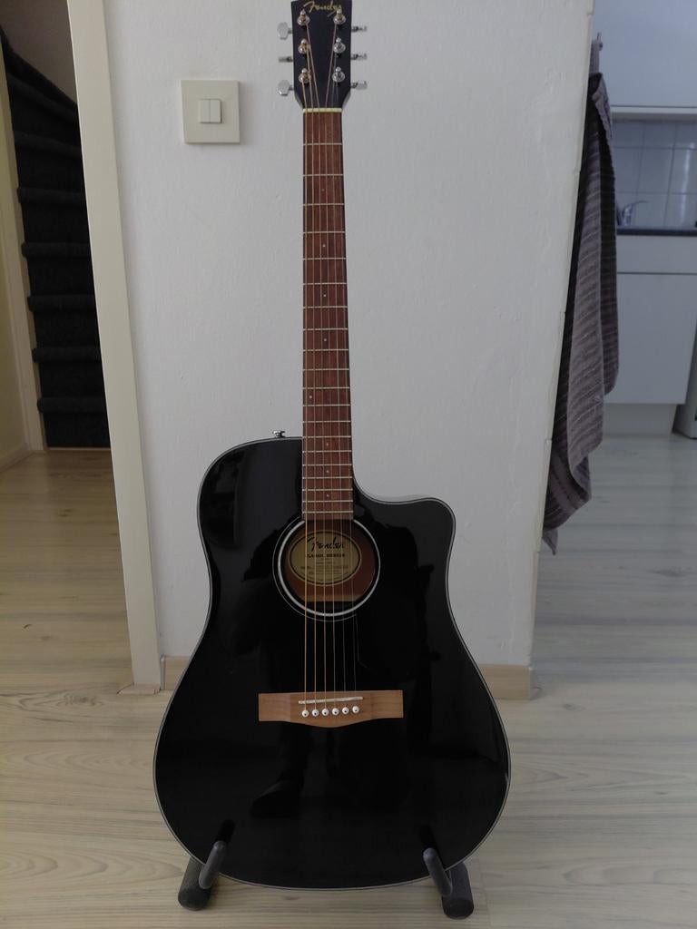 Fender CD-60SCE Akoestische Gitaar Zwart met Cutaway, Muziek en Instrumenten, Snaarinstrumenten | Gitaren | Akoestisch, Ophalen