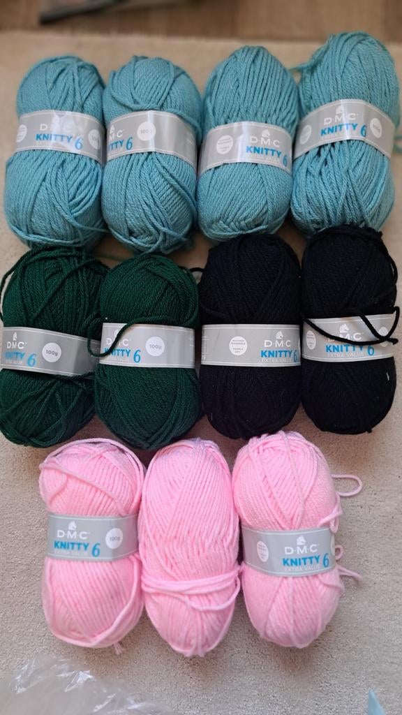 DMC Knitty 6 Garen - 11 Bollen in Diverse Kleuren, Ophalen of Verzenden, Nieuw, Breien of Haken, Wol of Garen