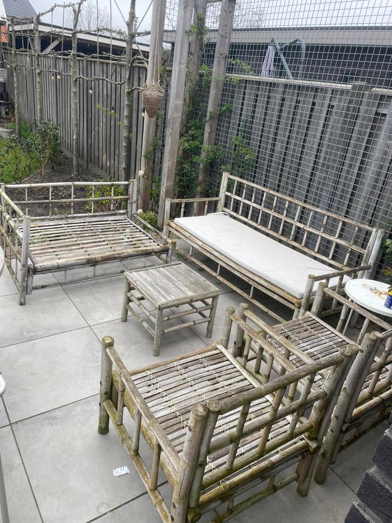 Bamboe tuinset, 100 liter of meer, Ophalen of Verzenden, Zo goed als nieuw, Transportkar