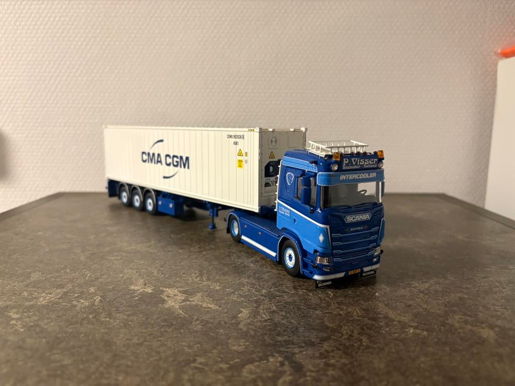 Scania Next Gen S540 Container  van  P.  Visser., Hobby en Vrije tijd, Modelauto's | 1:50, Ophalen of Verzenden, Zo goed als nieuw
