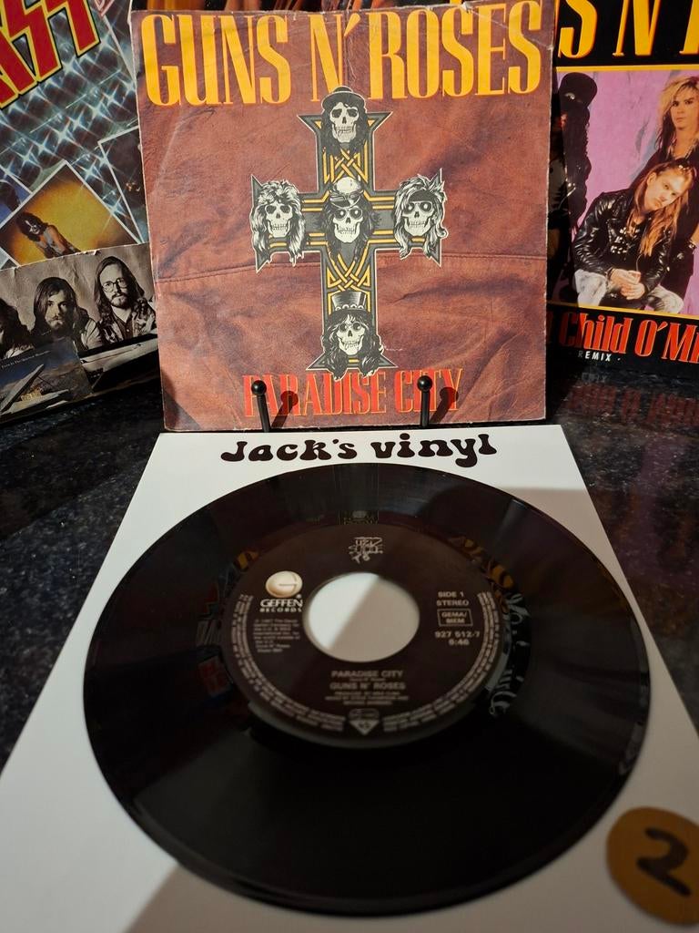 Guns N' Roses - Paradise City 7 inch vinyl single 1989, Ophalen of Verzenden, Zo goed als nieuw, Overige formaten, Poprock
