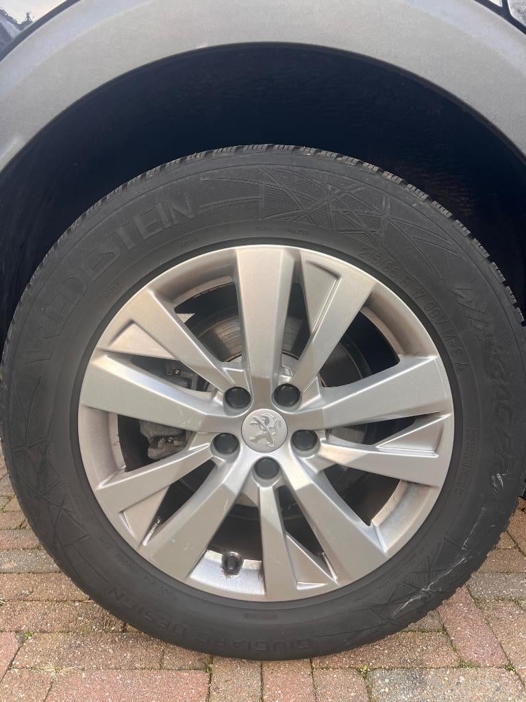 Lichtmetalen velgen (4x) 17 inch + winterbanden Peugeot, Ophalen, Banden en Velgen, 17 inch, Winterbanden