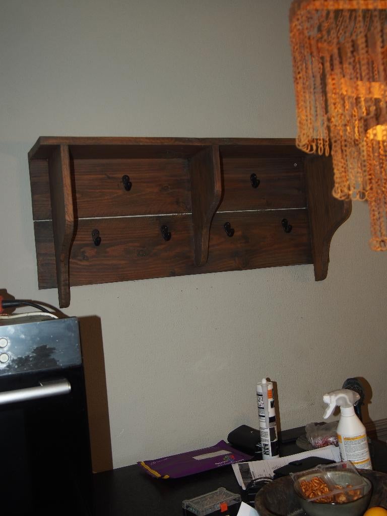 Landelijke Houten Keukenrek/kapstok/Hangrek, Huis en Inrichting, Gebruikt, Minder dan 100 cm, Hout, Ophalen