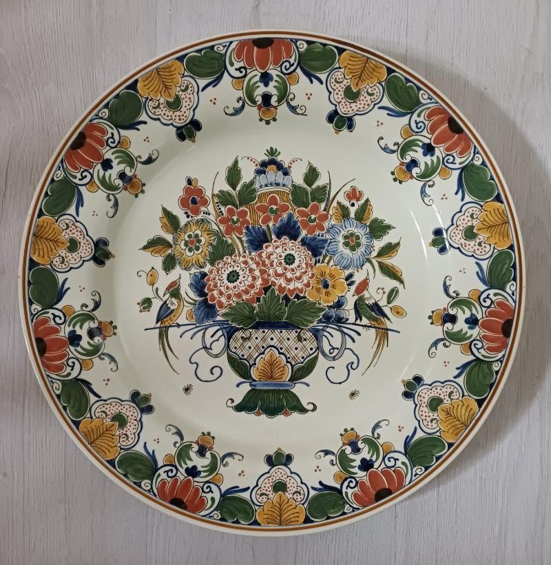 De porceleyne fles delft groot polychroom wandschotel, Antiek en Kunst, Ophalen of Verzenden