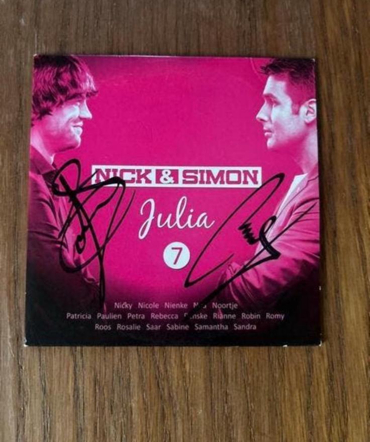 Nick en Simon Julia 7 single gesigneerd, 1 single, Ophalen of Verzenden, Gebruikt, Pop