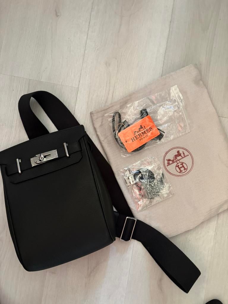 Hermes Hac A Dos schoudertas, 30 cm of meer, Zwart, Minder dan 35 cm, Ophalen of Verzenden