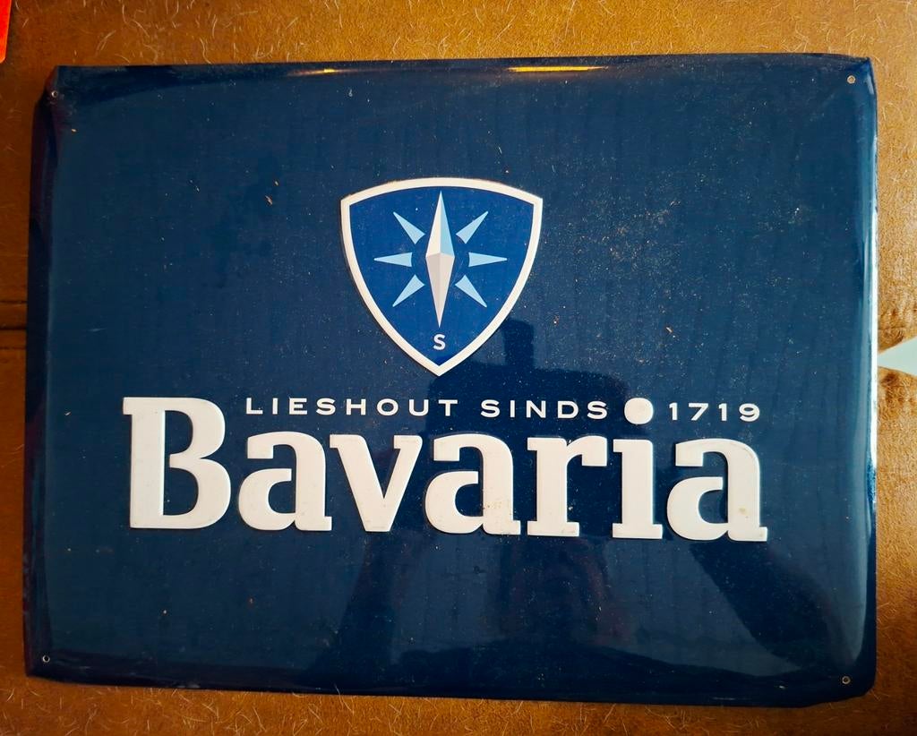 Bavaria Bier metalen reclame plaat, Verzamelen, Ophalen of Verzenden, Zo goed als nieuw, Reclamebord