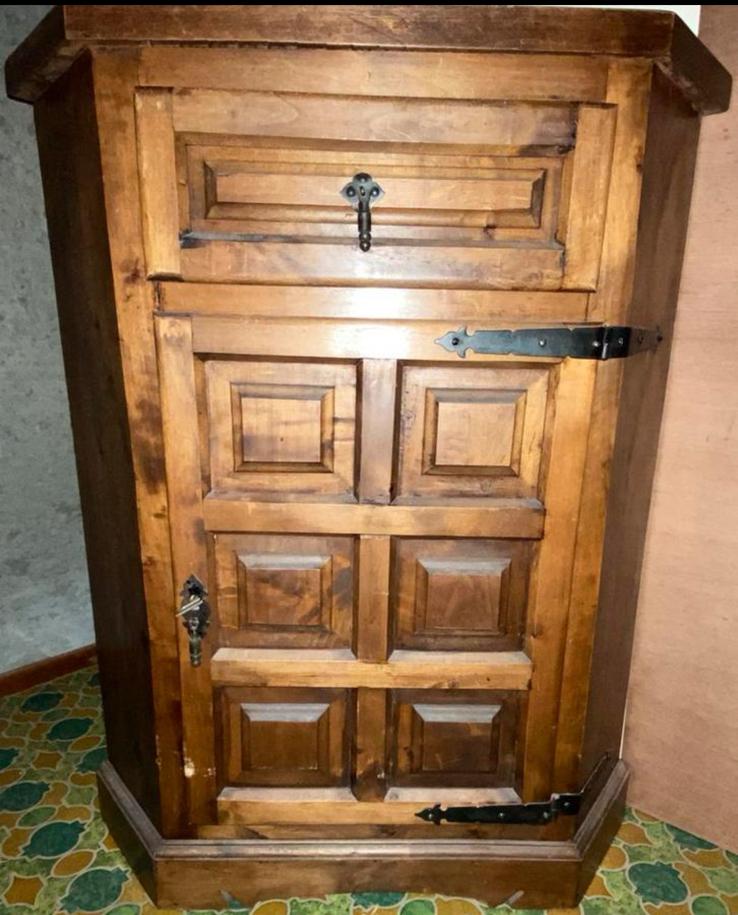 Hoek kastje, kersenhout, 2-delig, vintage t.e.a.b., Ophalen