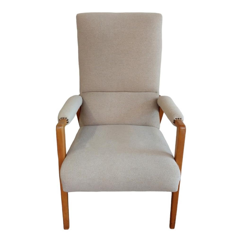 Vintage fauteuil, arm chair, relax stoel, Huis en Inrichting, Fauteuils, Ophalen, Gebruikt, Minder dan 75 cm, Stof