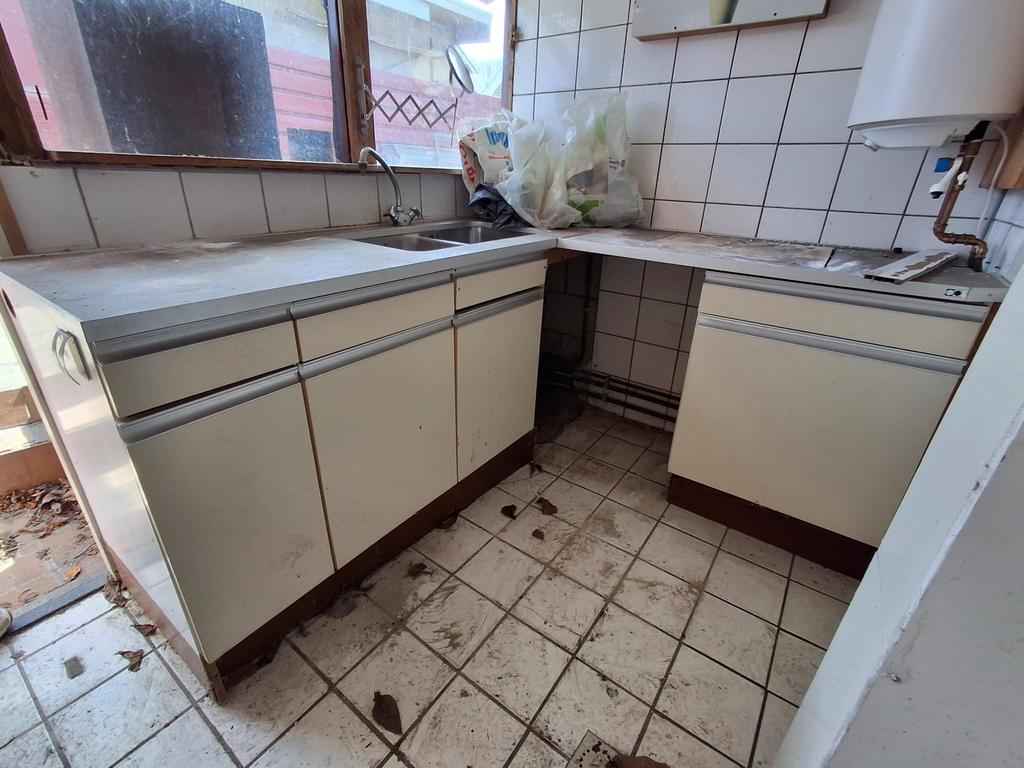 Keukenblok, Ophalen, Gebruikt, Crème, Enkelwandige keuken