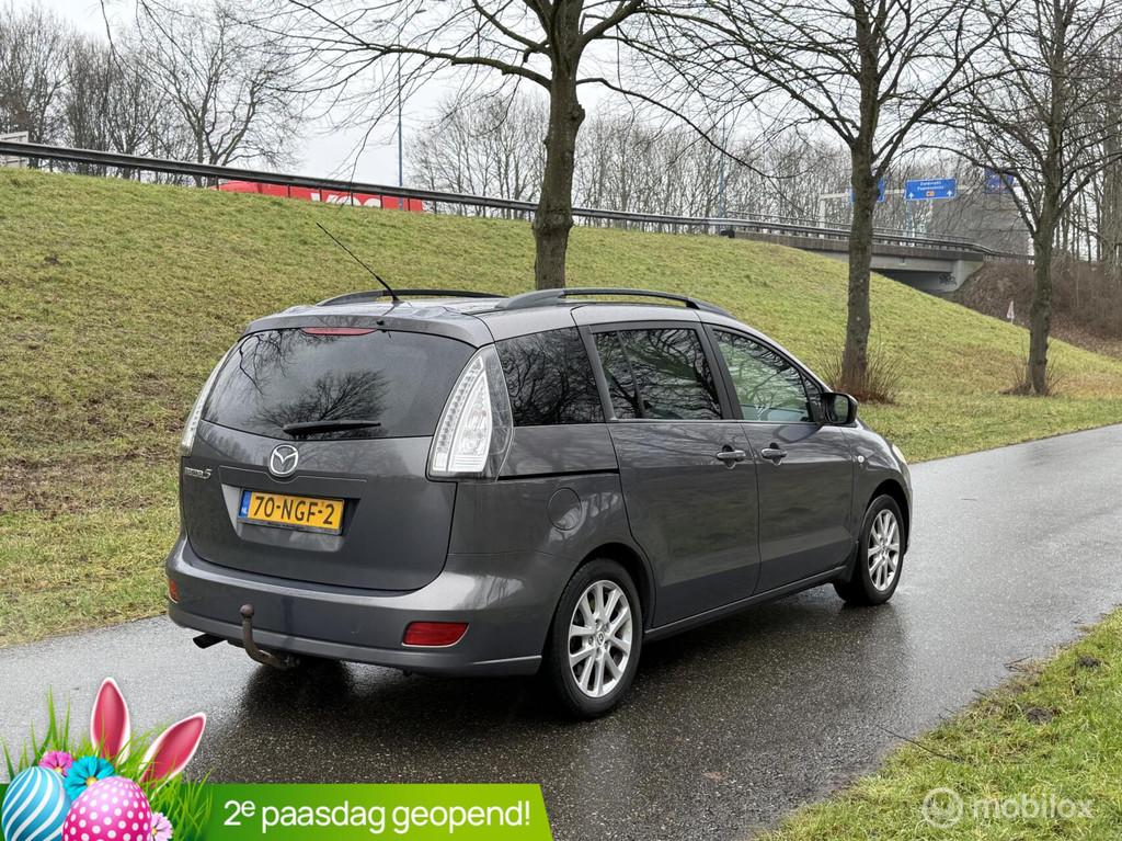 Mazda 5 2.0 Katano*7 PERS*NEW APK 03/27*AIRCO*TREKHAAK, 145 pk, Stof, Gebruikt, Zwart