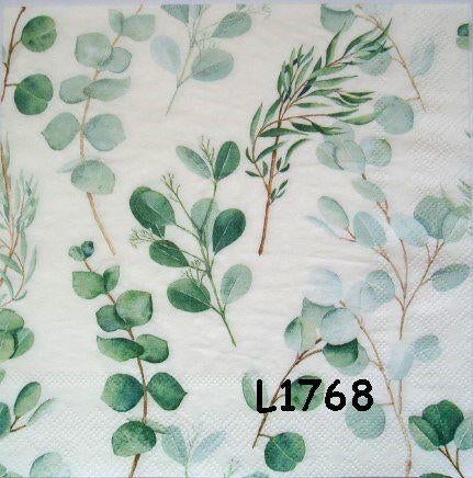 Servetten decoupage/bullet journal * eucalyptus L1768, Verzenden, Nieuw, Materiaal