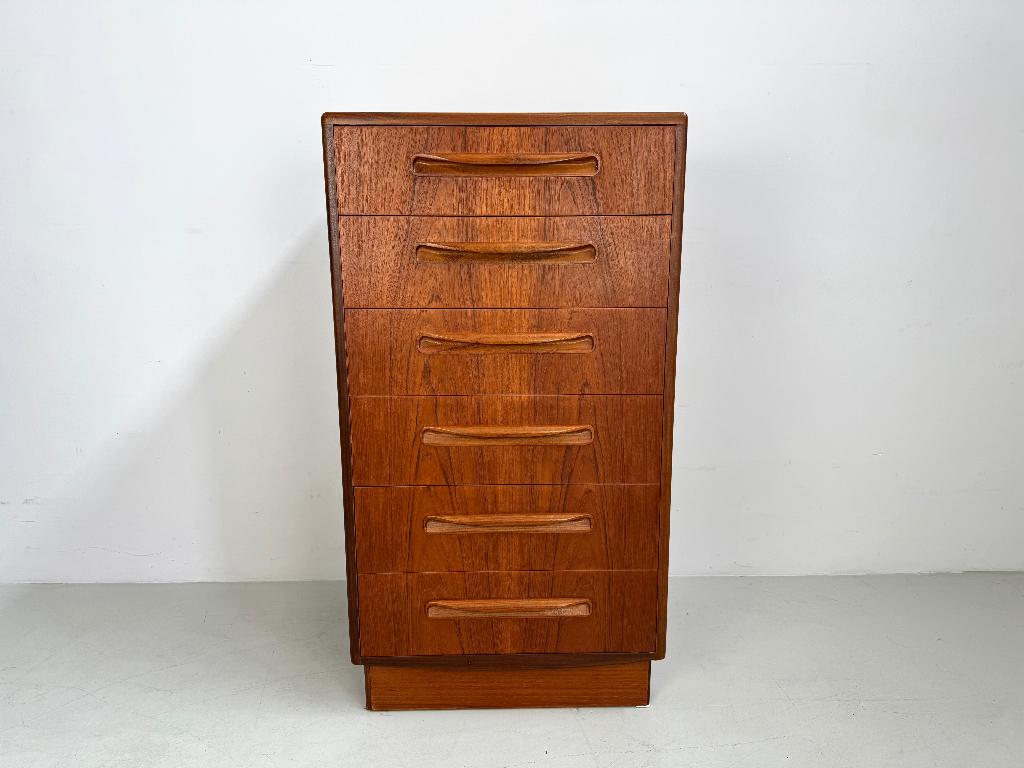 Vintage ladekast "Tallboy" van G-Plan., Verzenden, 50 tot 100 cm, Zo goed als nieuw, 3 of 4 laden