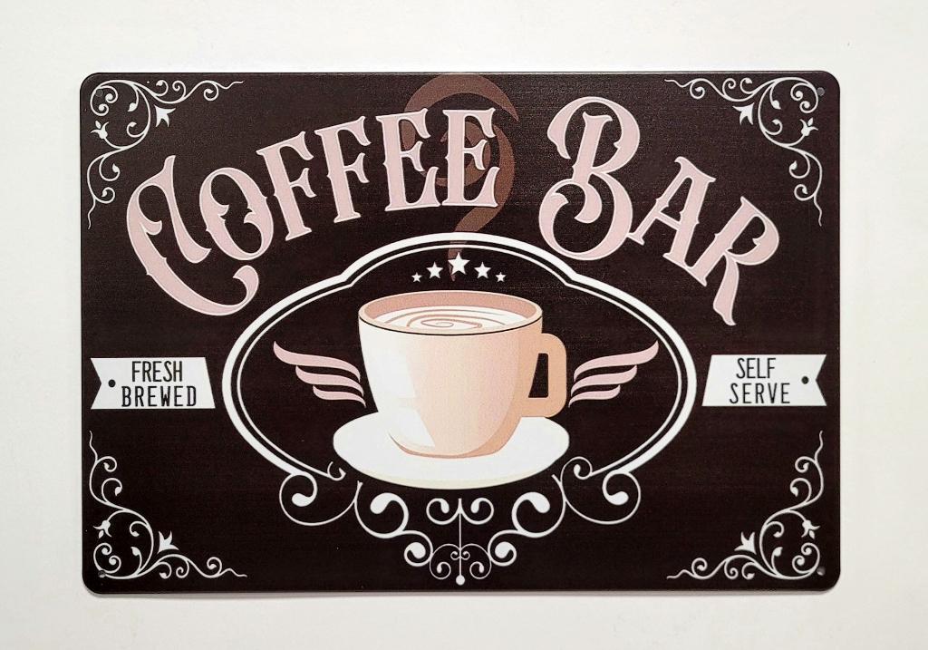 Coffee Bar koffie reclamebord van metaal wandbord deco, Info@deconoord.nl, Deco Noord, Nieuw, Ophalen of Verzenden