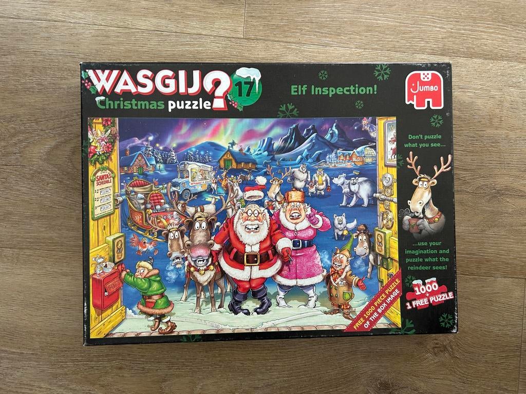 Wasgij Christmas 17 Elf Inspection! 1000 stukjes puzzel, Ophalen of Verzenden, 500 t/m 1500 stukjes, Gebruikt, Legpuzzel