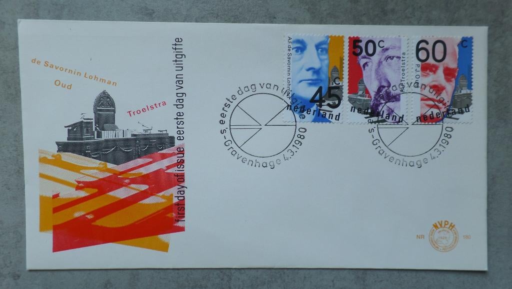 Eerstedag envelop Nederland nr 180, Ophalen of Verzenden, Onbeschreven, Nederland