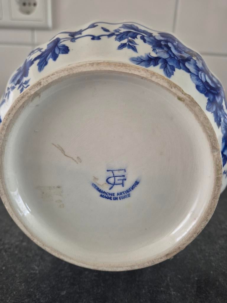 Vintage vaas met kraanvogels, Ophalen of Verzenden