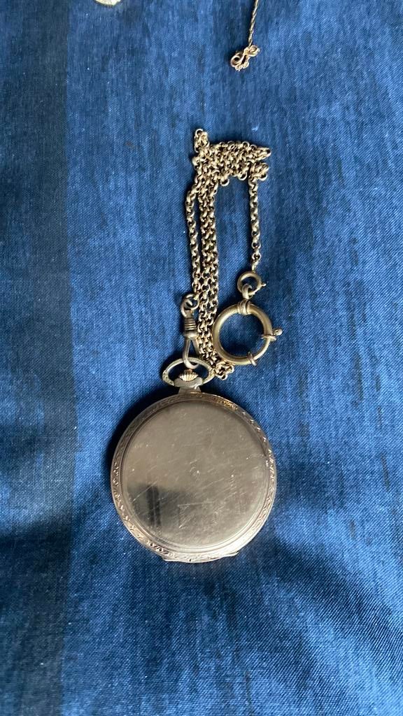 Gouden zakhorlige met ketting, Sieraden, Tassen en Uiterlijk, Horloges | Antiek, Ophalen of Verzenden, Goud, Overige merken, Met ketting