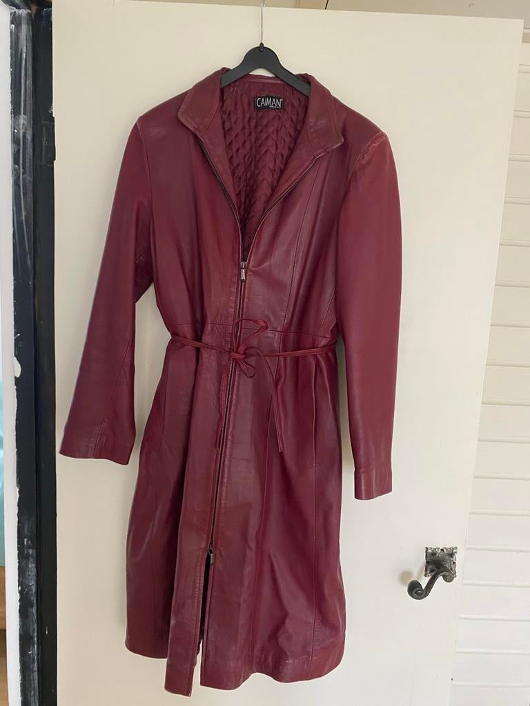 Vintage Leren Jas - Caiman- Maat L/XL, Ophalen of Verzenden, Gedragen, Maat 42/44 (L), Rood