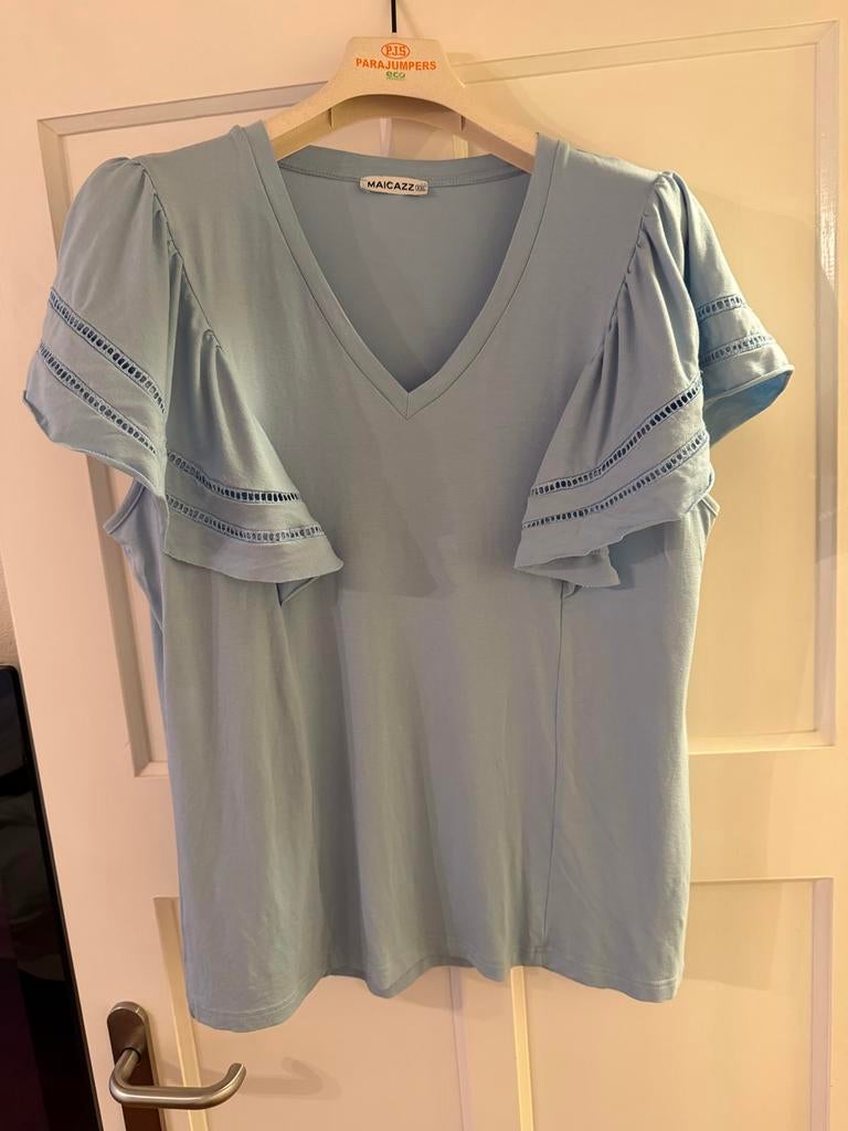 Maicazz Jalisa top met ruches xxl, Blauw, Maat 46/48 (XL) of groter, Ophalen of Verzenden, Zo goed als nieuw