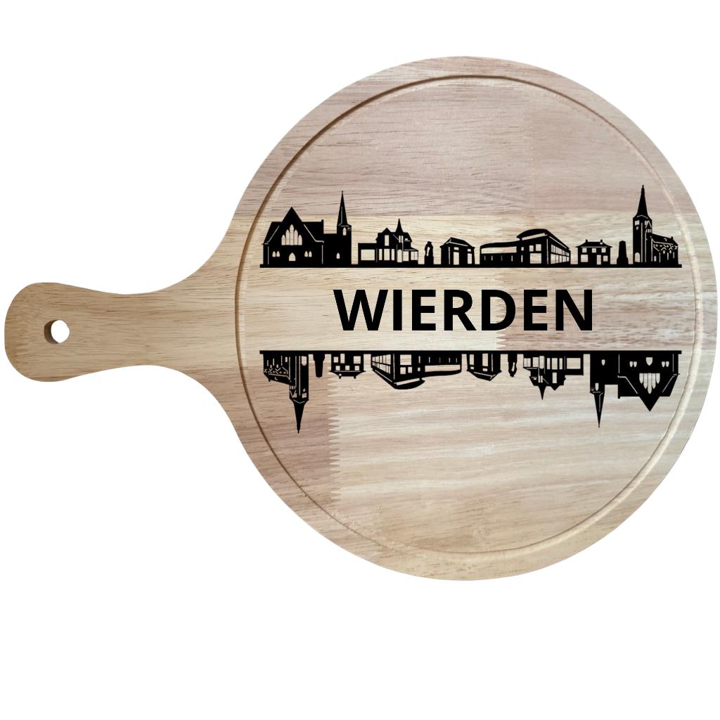 Borrelplank met skyline, Beige, Hout, Snij-/serveerplank, Nieuw