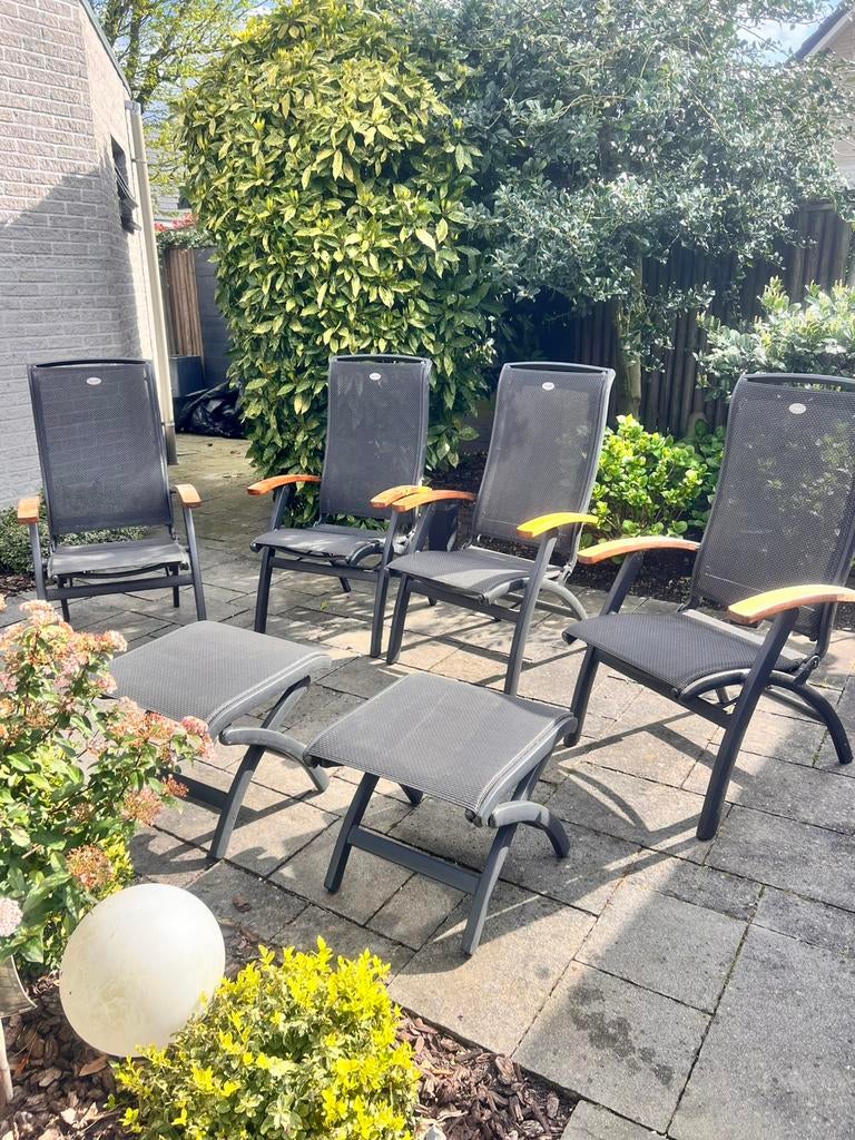 Hartman davinci luxe tuinstoel., Ophalen of Verzenden, Zo goed als nieuw, Teakhout, Verstelbaar