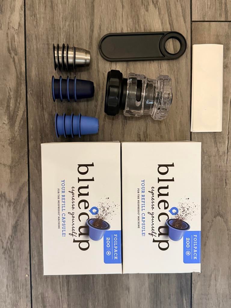 Bluecup Nespresso cups zelf maken - Navulbare capsules, Ophalen of Verzenden, Zo goed als nieuw