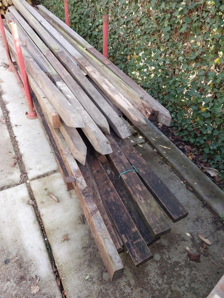 Hardhouten palen en gordingen, Tuin en Terras, Palen, Balken en Planken, Ophalen of Verzenden, 250 cm of meer, Palen