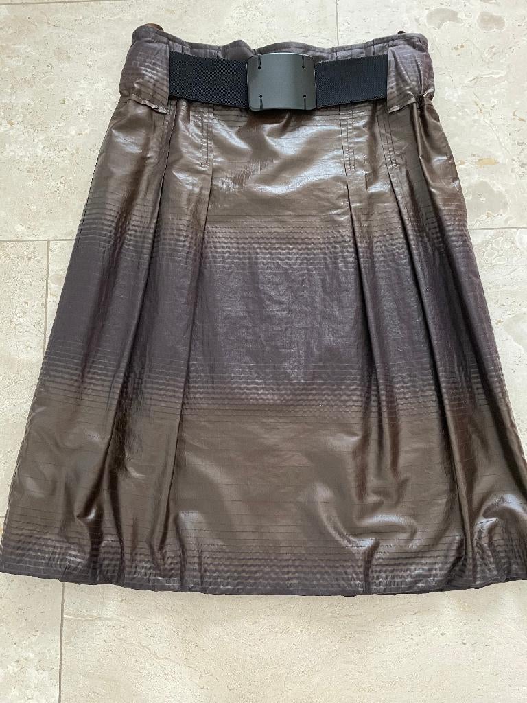 Biba by Escada: z.g.a.n. rokje met ceintuur maat S, Bruin, Ophalen of Verzenden, Zo goed als nieuw, Knielengte