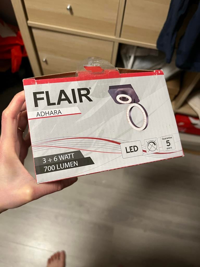 Flair Adhara LED Plafondlamp 3+6W 700 Lumen, Ophalen of Verzenden, Nieuw, Metaal