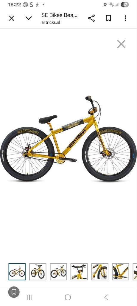 SE Bikes Beast Mode Ripper 27.5''+ Wheelie Bike Golden 2022, Fietsen en Brommers, Ophalen of Verzenden, Zo goed als nieuw, Aluminium