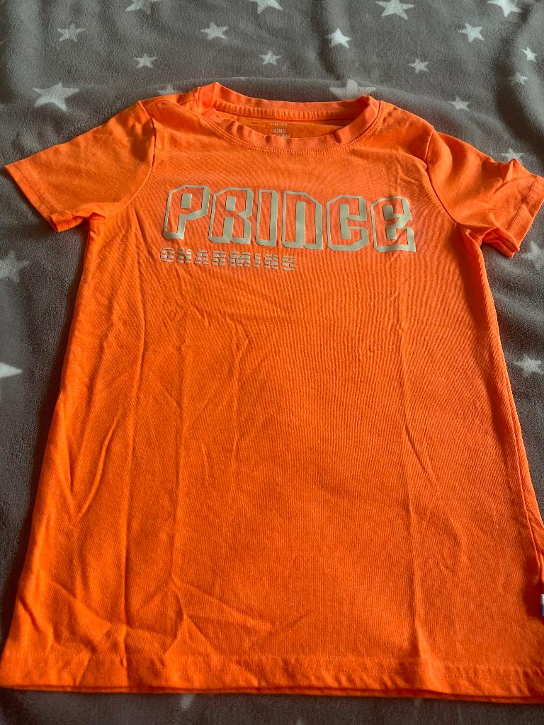 Oranje t-shirt Koningsdag maat 134, Kinderen en Baby's, Kinderkleding | Maat 134, Jongen of Meisje, Ophalen of Verzenden, Zo goed als nieuw