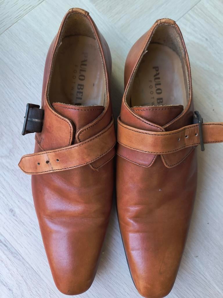 Stijlvolle bruine gespschoenen van Paulo Bellini maat 42, Schoenen met lage hakken, Bruin, Ophalen of Verzenden, Gedragen