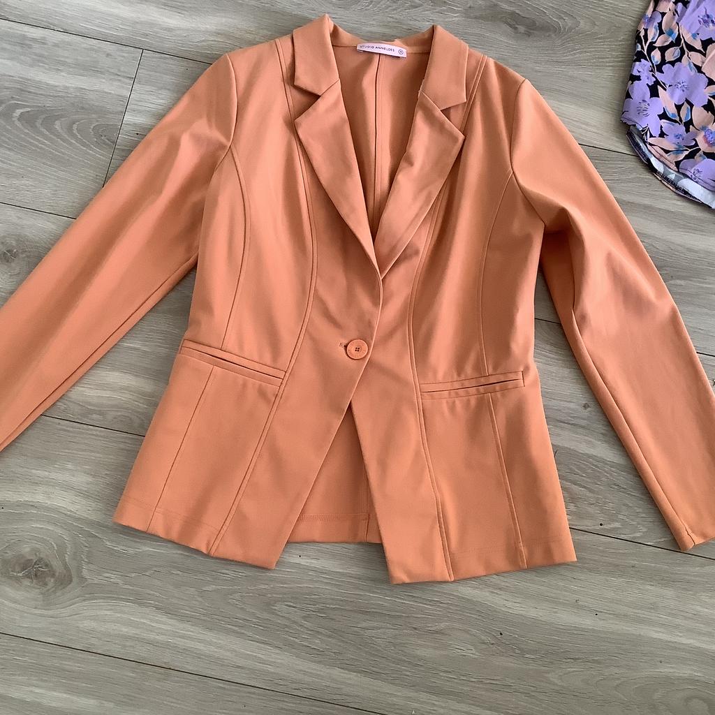 Studio Anneloes bonded travelstof blazer M, Maat 38/40 (M), Oranje, Ophalen of Verzenden, Zo goed als nieuw