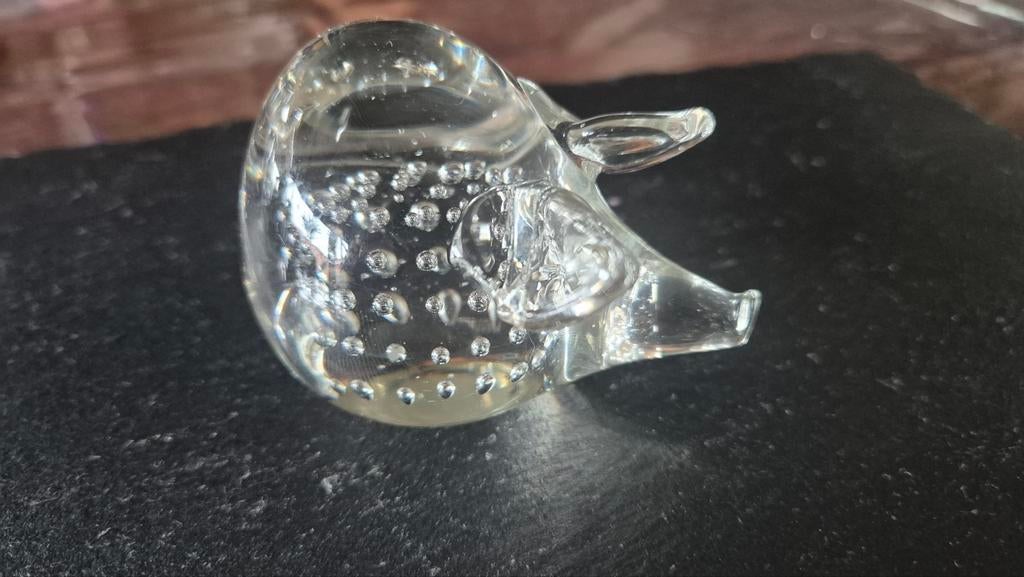 Glazen varken met bubbels, Ophalen of Verzenden