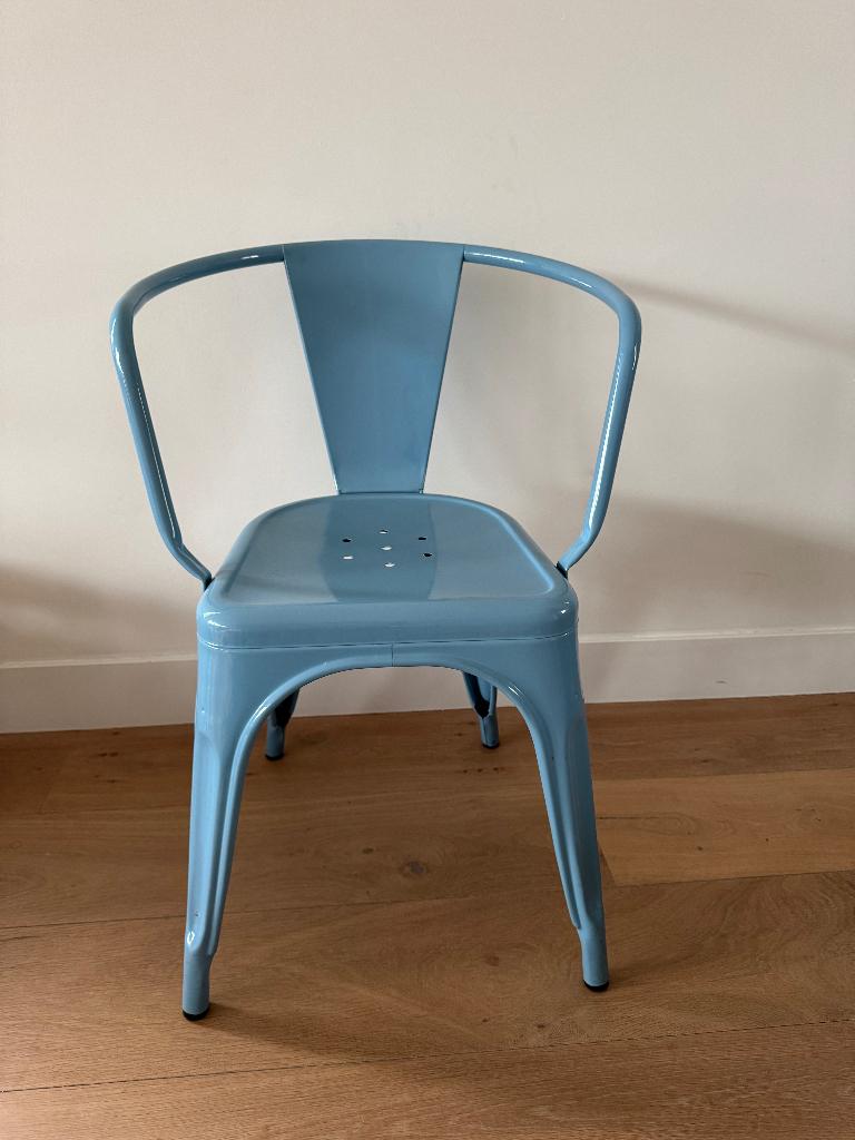 Tolix A56 | (pastel) Blauw | 6 stuks, Huis en Inrichting, Ophalen, Gebruikt, Blauw, Metaal