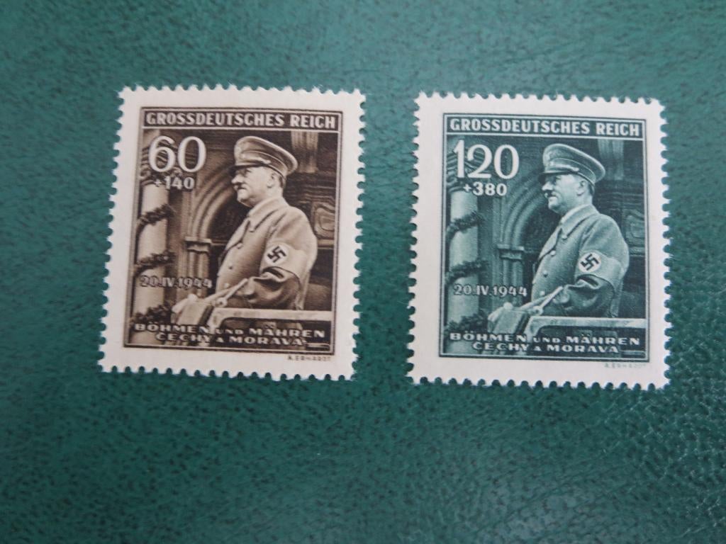 Duitse Rijk  Bezet  Tsjechie  NR 136 - 137 Hitler, Verzenden, Duitse Keizerrijk, Postfris