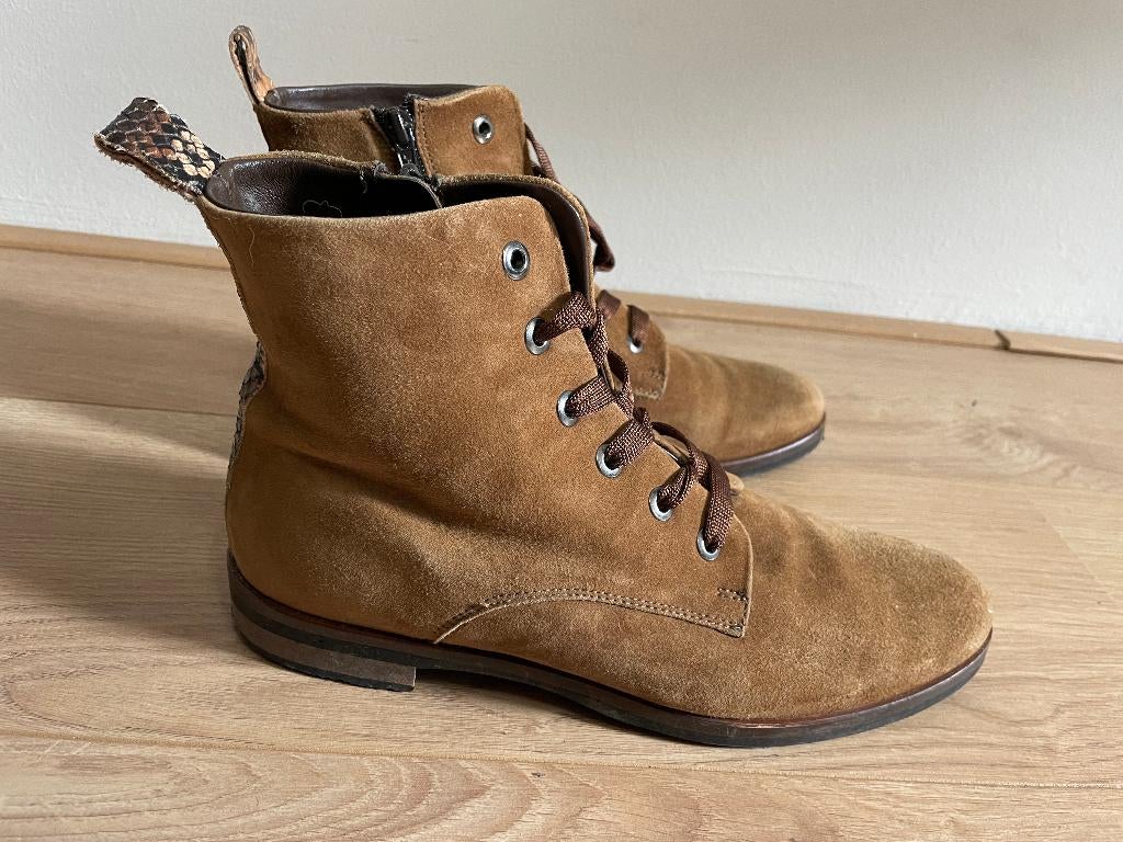 Sch43 - Bruine suede Maripé laarzen maat 41 (1), Ophalen of Verzenden, Zo goed als nieuw, Bruin, Hoge laarzen