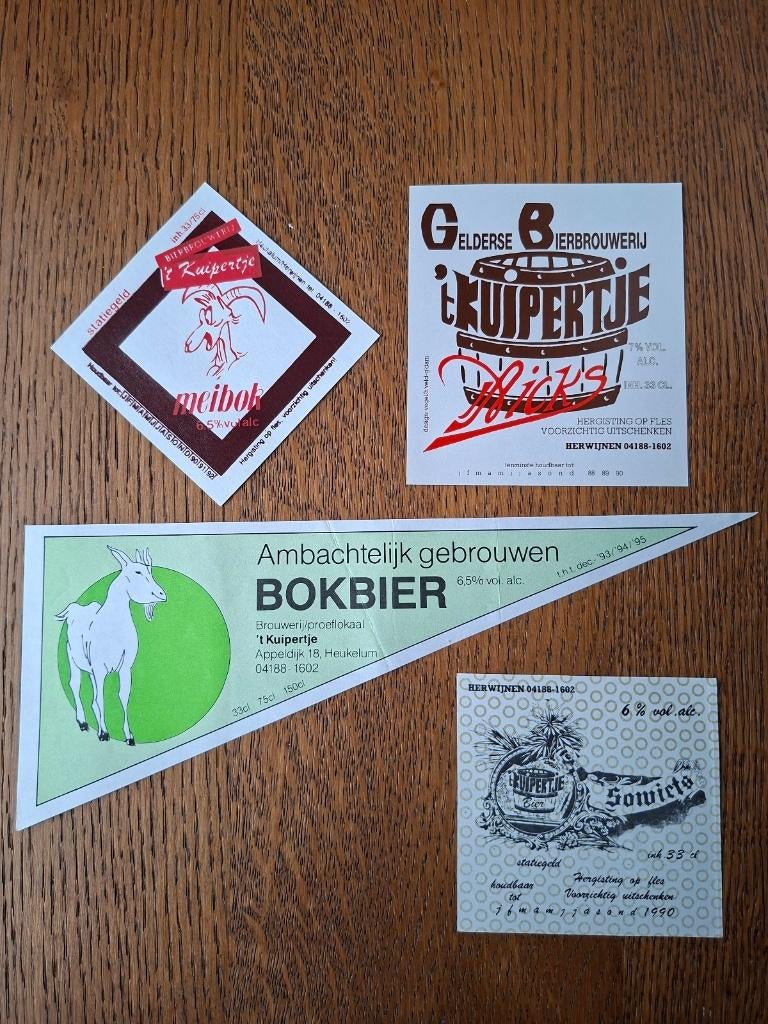 4 x bier etiket T Kuipertje, ongebruikt, Verzamelen, Biermerken, Ophalen of Verzenden, Nieuw, Overige typen, Overige merken
