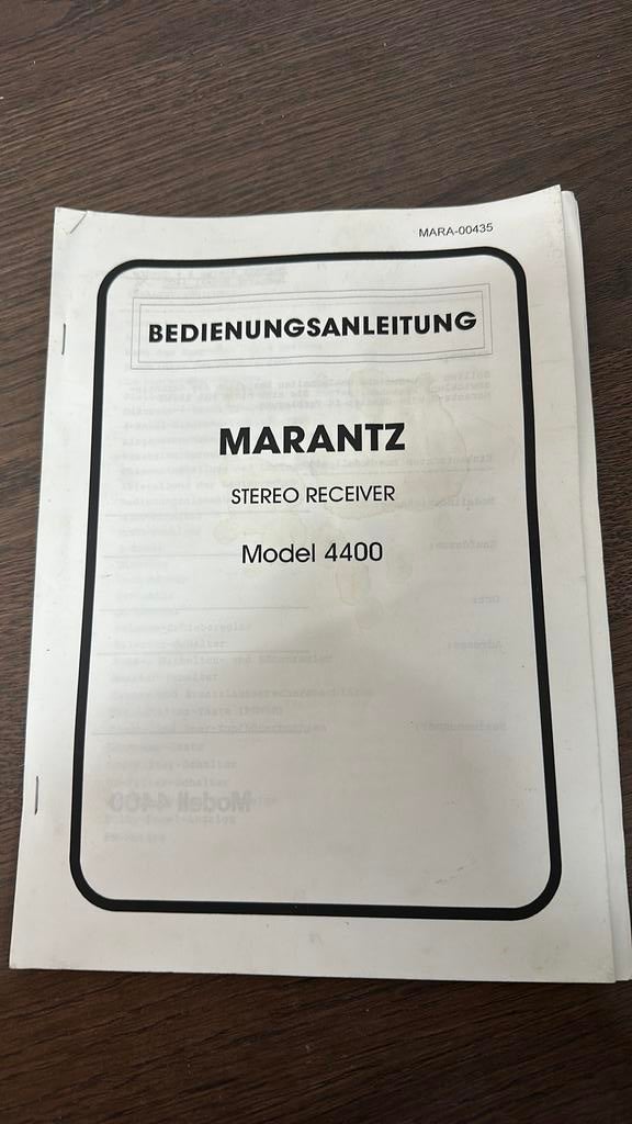 Marantz 4400 handleiding, Audio, Tv en Foto, Versterkers en Receivers, Ophalen of Verzenden, Zo goed als nieuw, Marantz
