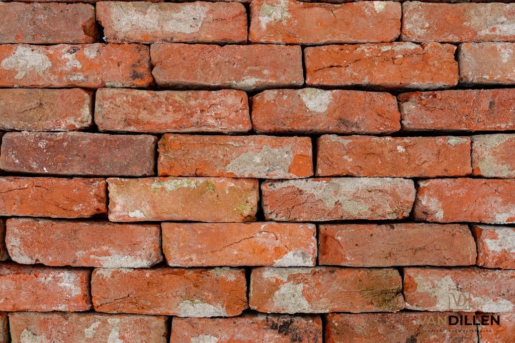 Oude rode handvorm stenen 17x4.5 1.800M2 van ÉÉN partij!!, Doe-het-zelf en Verbouw, Metselstenen, Ophalen of Verzenden, Gebruikt