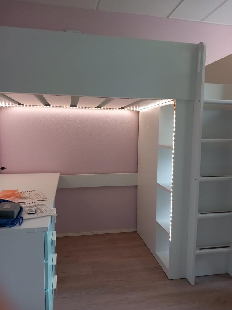 IKEA Stuva / Småland Hoogslaper met bureau en kast, Ophalen, Gebruikt, Eenpersoons, 200 cm
