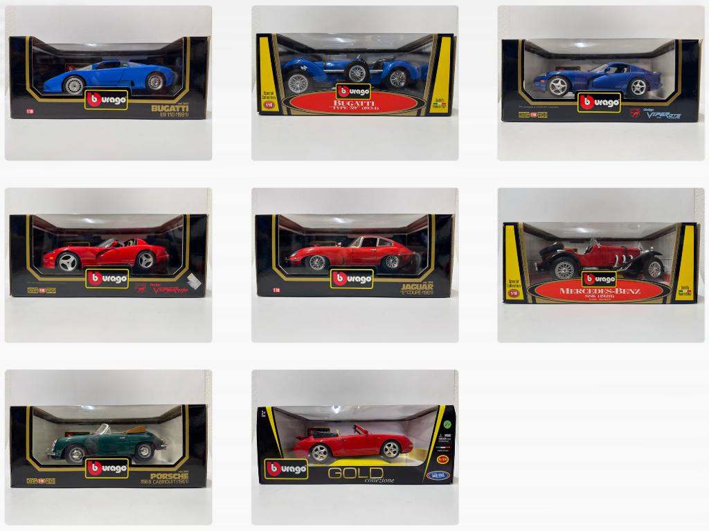 Bburago: Bugatti, Dodge, Jaguar, Mercedes, Porsche, 1:18, Ophalen of Verzenden, Zo goed als nieuw, Auto, Bburago